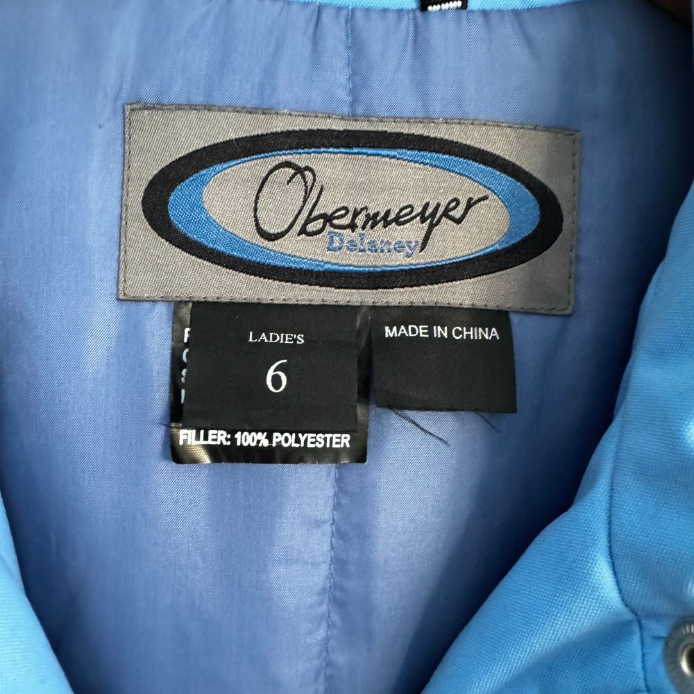 Vintage Obermeyer Ski Puffer Jacket Womens 6 Blue Floral 90s Snow Boarding‎ - Picture 10 of 16